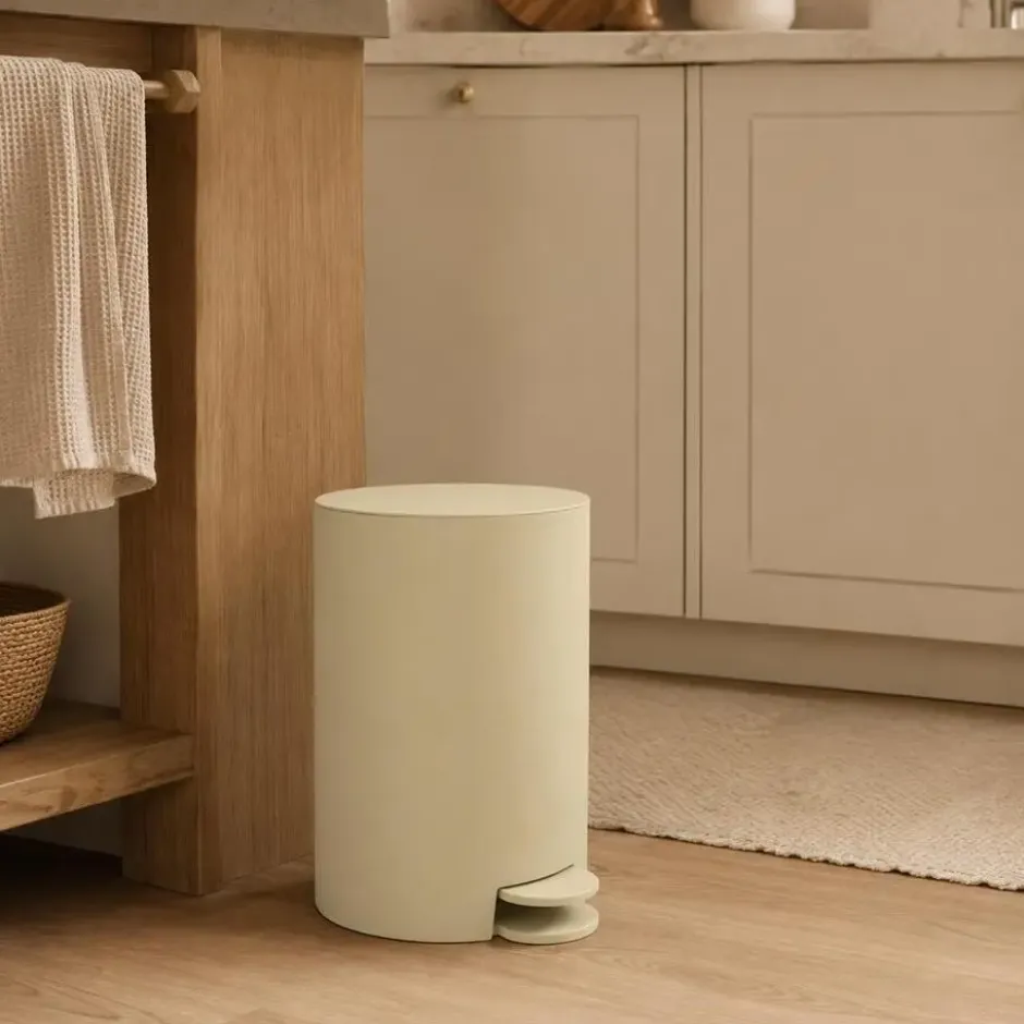 MSV badkamer/toilet pedaalemmer - beige - 3L - 16 x 25cm