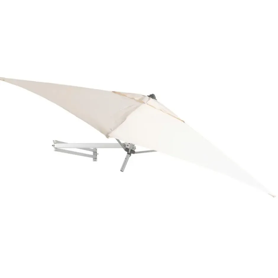 Muurparasol Vierkant - 200x200cm - met muurbevestiging - Ecru - Gebroken wit