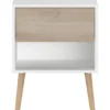 Nachtkastje Hardy 44cm 1 lade - wit/eik