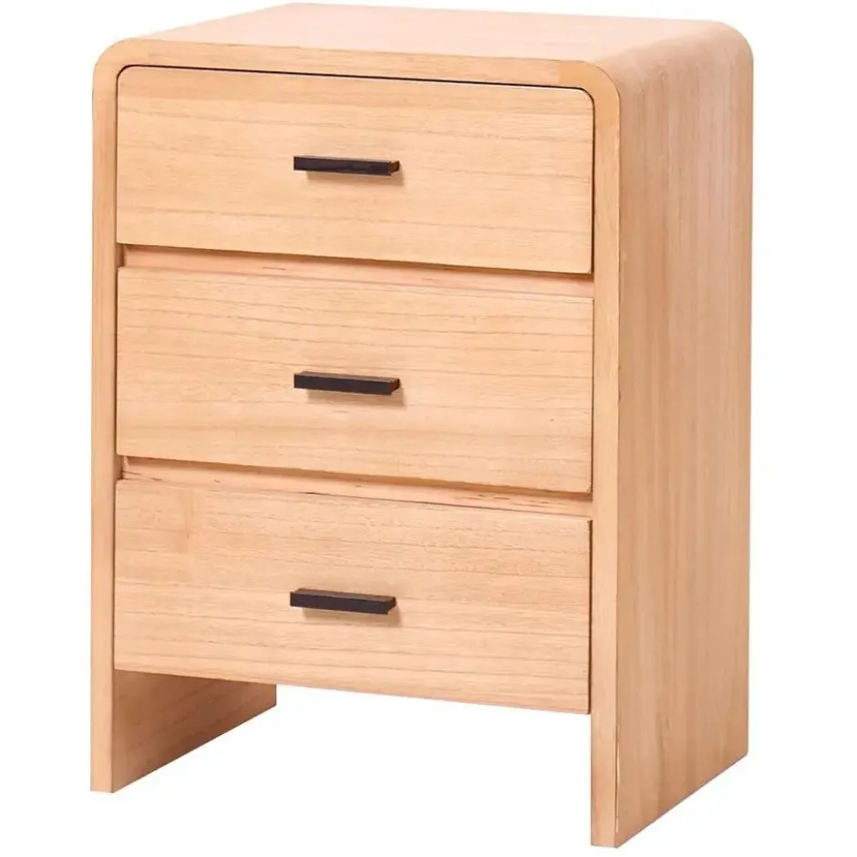 Nachtkastje Ladenkast 3 Laden Natuurlijk Hout