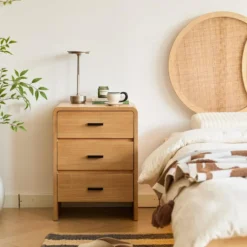 Nachtkastje Ladenkast 3 Laden Natuurlijk Hout