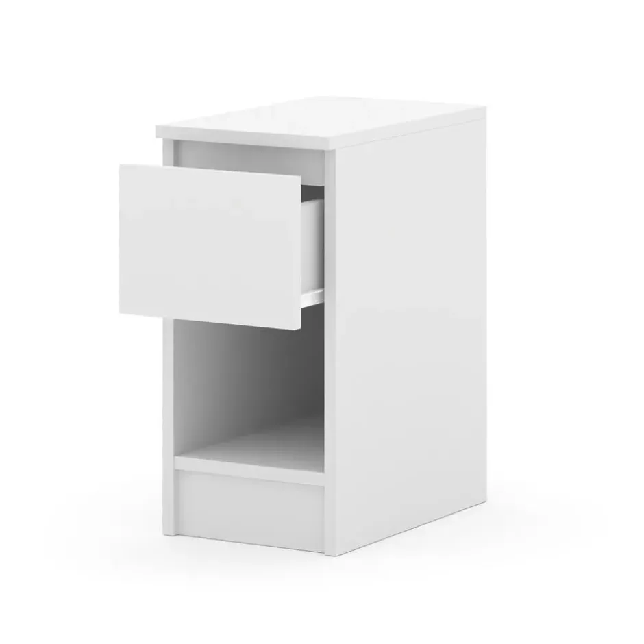 Nachtkastje - Nachtkast Wit - 40 x 25 x 51 cm - 1 lade