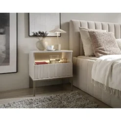 Nachtkastje OVILA - 53.6 cmx39 cm - Beige Natuurlijk licht Hout paneel