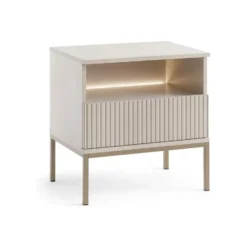 Nachtkastje OVILA - 53.6 cmx39 cm - Beige Natuurlijk licht Hout paneel