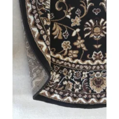 Nain Klassiek Rond Oosters Vloerkleed Zwart Beige - 200 CM Ø