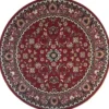 Nain Klassiek Rond Oosters Vloerkleed Rood - 160 CM Ø