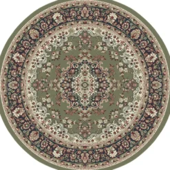Nain Klassiek Rond Oosters Vloerkleed Groen - 200 CM Ø