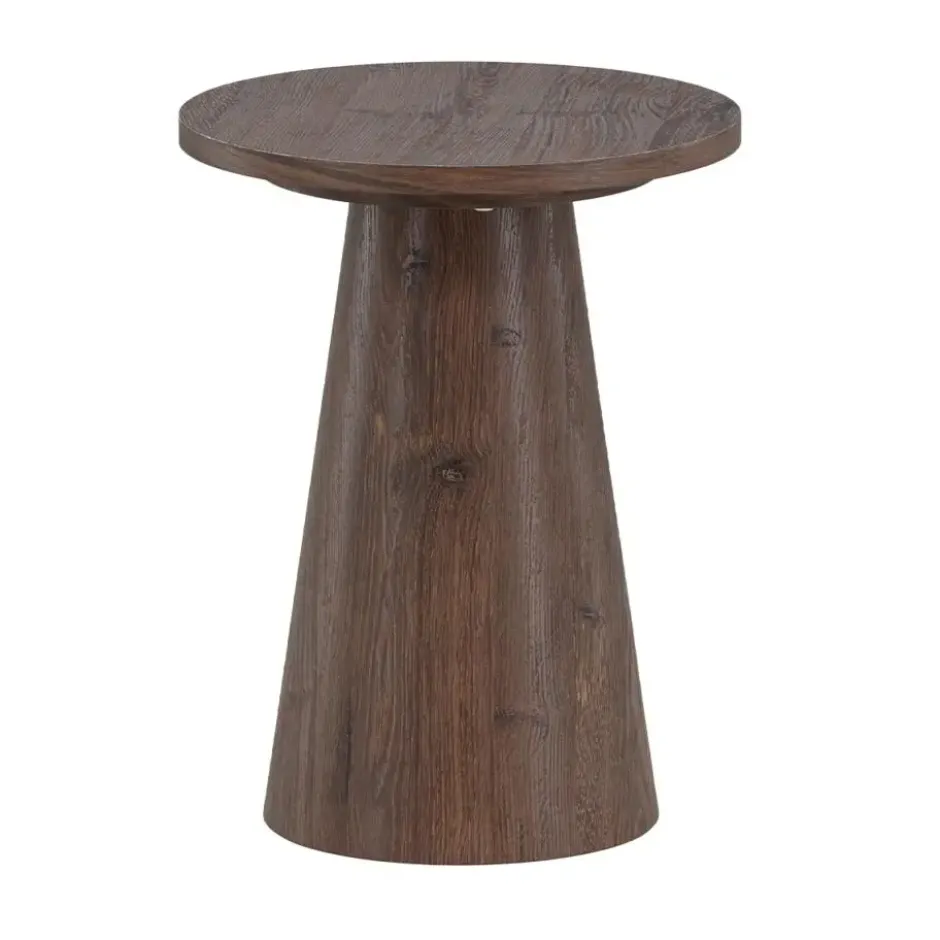Nest living Lexi Houten Bijzettafel Donkerbruin - Ø 35 cm