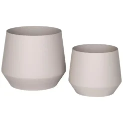 Nest of Nora Bloempotten set van 2 - Staal - Beige