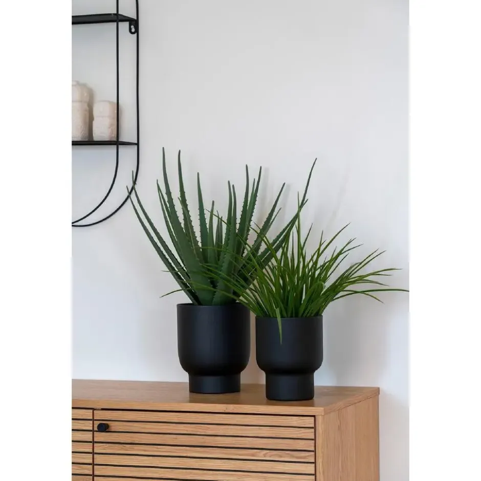 Nest of Nora Bloempotten set van 2 - Metaal - Zwart