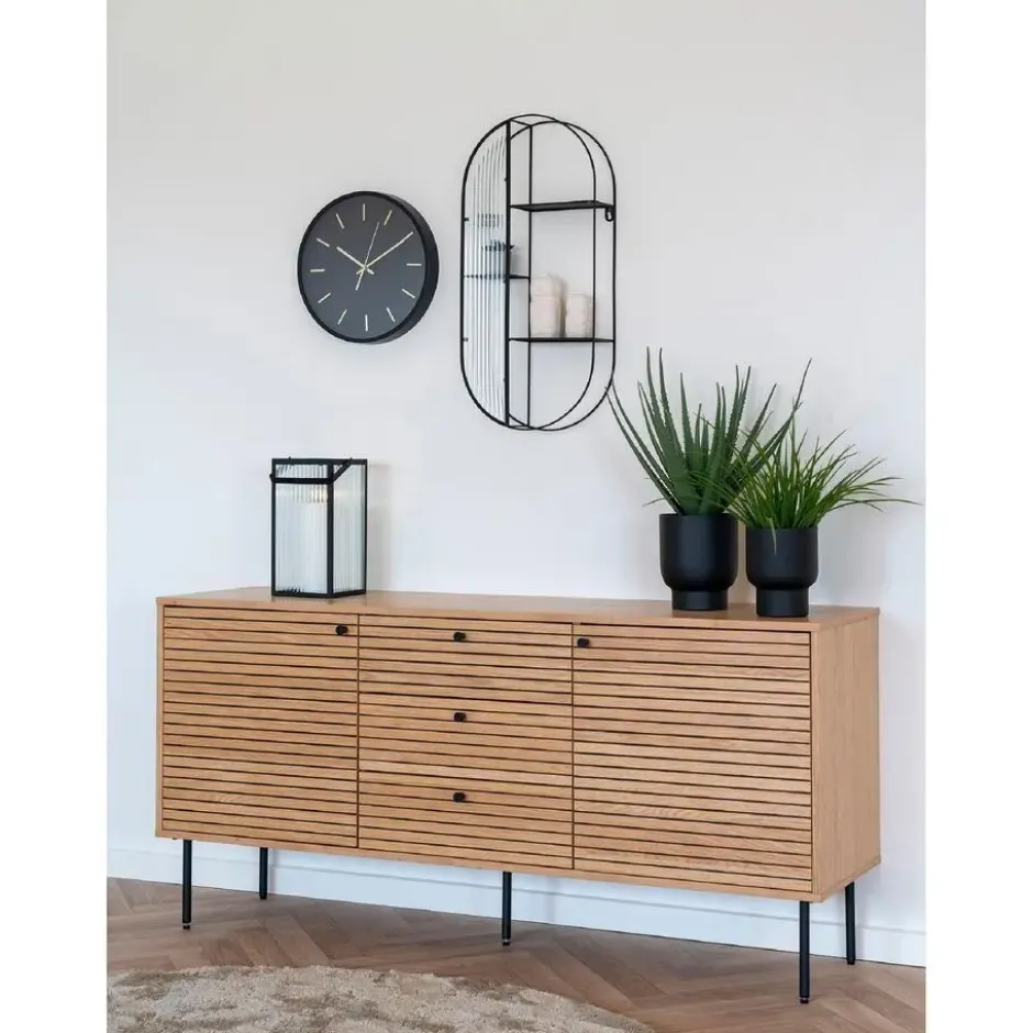Nest of Nora Geruisloze wandklok - 35 cm - Zwart