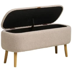 Nest of Nora Halbank met opbergruimte - Bouclé 95x37x45 cm - Beige