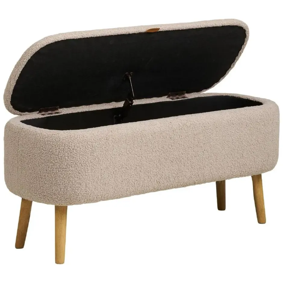 Nest of Nora Halbank met opbergruimte - Bouclé 95x37x45 cm - Beige