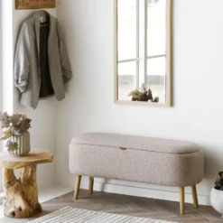 Nest of Nora Halbank met opbergruimte - Bouclé 95x37x45 cm - Beige