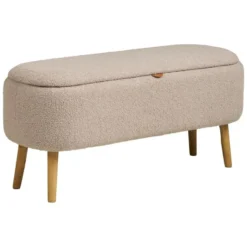 Nest of Nora Halbank met opbergruimte - Bouclé 95x37x45 cm - Beige