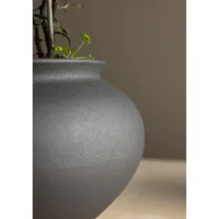 Nest of Nora Keramische bloemenvaas - Rond design - Zwart