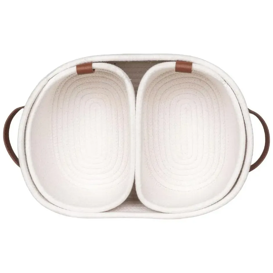 Nest of Nora Opbergmanden set van 3 - Katoen - Wit