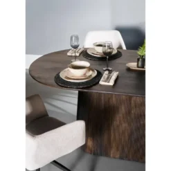 Nest of Nora Ovale mangohouten eettafel Nala - 200 cm - Donkerbruin