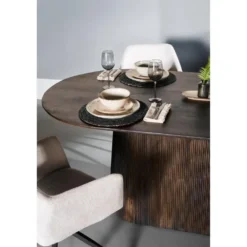 Nest of Nora Ovale mangohouten eettafel Nala - 180 cm - Donkerbruin