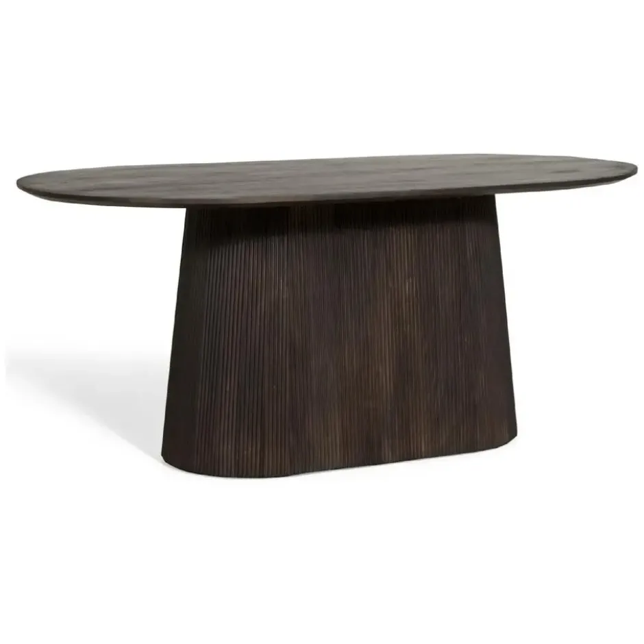 Nest of Nora Ovale mangohouten eettafel Nala - 230cm - Donkerbruin