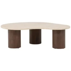 Nest of Nora Ovale salontafel Anli - Travertinlook - MDF - Beige