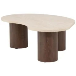 Nest of Nora Ovale salontafel Anli - Travertinlook - MDF - Beige