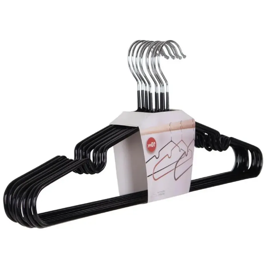 Nest of Nora 10 pack Kledinghangers - Metaal - Zwart