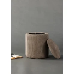 Nest of Nora Poef met opbergruimte - Ribfluweel - Bruin