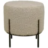 Nest of Nora Poef teddy - Voetenbank rond 35,5x37 cm - Grijs / bruin