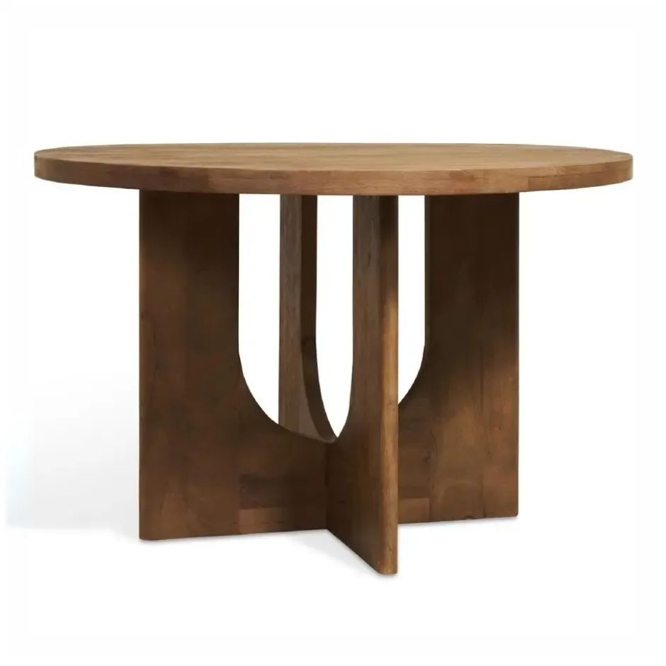 Nest of Nora Ronde eettafel Jona - mangohout Ø120 cm - Bruin