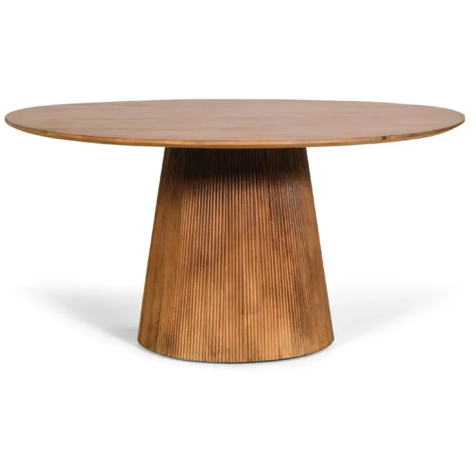 Nest of Nora Ronde eettafel Nala - mangohout Ø150 cm - Lichtbruin