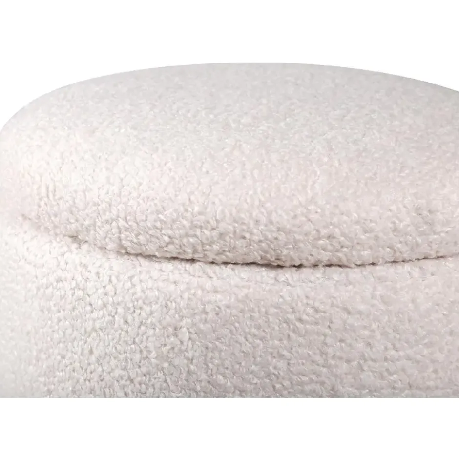 Nest of Nora Ronde poef met opbergruimte - Teddy - Offwhite