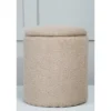Nest of Nora Ronde poef met opbergruimte - Teddy - Beige