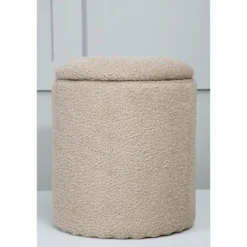 Nest of Nora Ronde poef met opbergruimte - Teddy - Beige