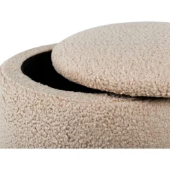 Nest of Nora Ronde poef met opbergruimte - Teddy - Beige