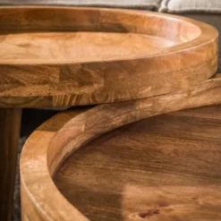 Nest of Nora Salontafel set van 2 - Mangohout - Zand