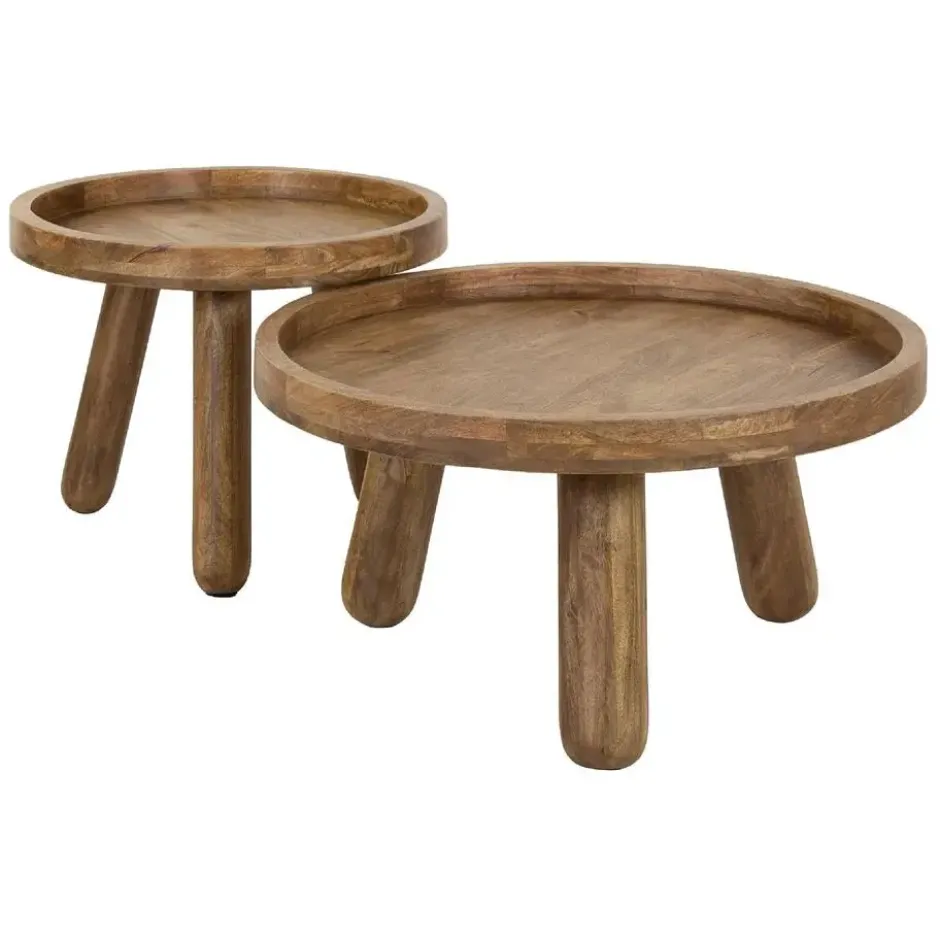 Nest of Nora Salontafel set van 2 - Mangohout - Zand