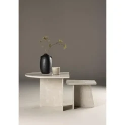Nest of Nora Salontafel set van 2 - Marmerlook - Beige