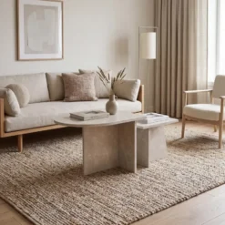 Nest of Nora Salontafel set van 2 - Marmerlook - Beige