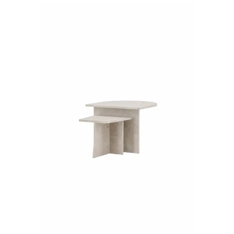 Nest of Nora Salontafel set van 2 - Marmerlook - Beige