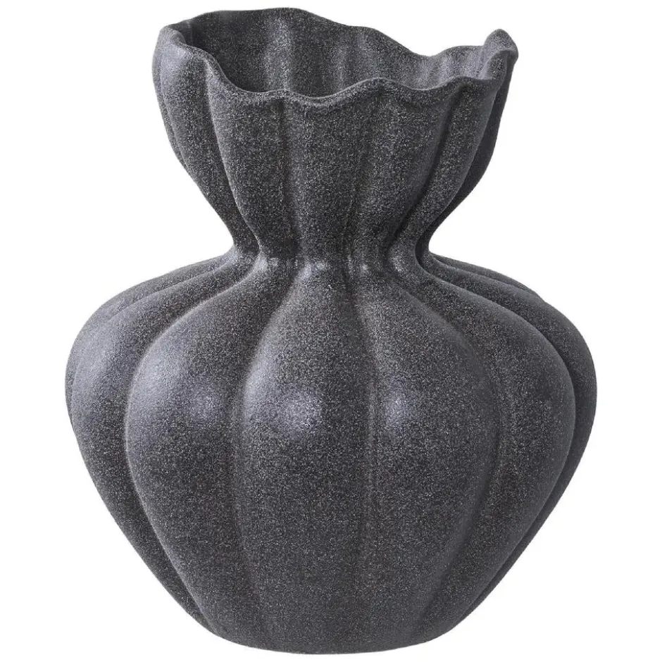 Nest of Nora Vaas keramiek rond Ø17.2x19.4 cm - Zwart