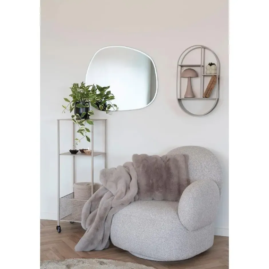 Nest of Nora Wandplank ovaal staal 35x15x60 cm - Grijs