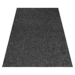 Nizza Effen Vloerkleed Laagpolig Uni Antraciet - 280x370 CM