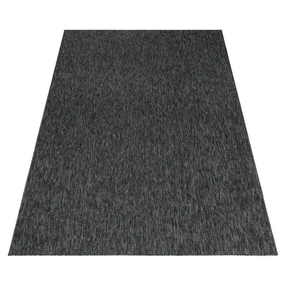 Nizza Effen Vloerkleed Laagpolig Uni Antraciet - 280x370 CM