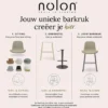 Nolon Jolien Barkruk 65 cm taupe mixed - walnoten onderstel