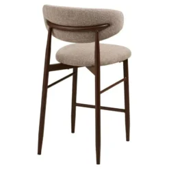 Nolon Jolien Barkruk 65 cm taupe mixed - walnoten onderstel