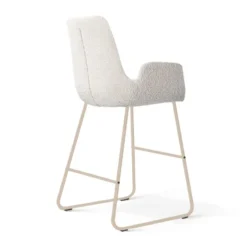 Nolon Nino-Eef barkruk bouclé beige - beige onderstel - 65 cm