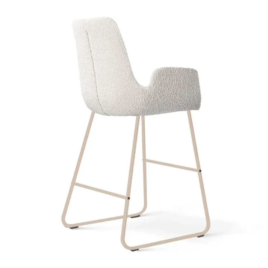 Nolon Nino-Eef barkruk bouclé beige - beige onderstel - 65 cm