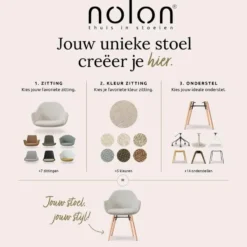 Nolon Noa-Pip Eetkamerstoel Zwart - Kunststof - Zwart Onderstel