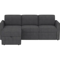 Nordhus-Slaapbank 3-zitter met opbergruimte keerbare chaise corduroy antraciet